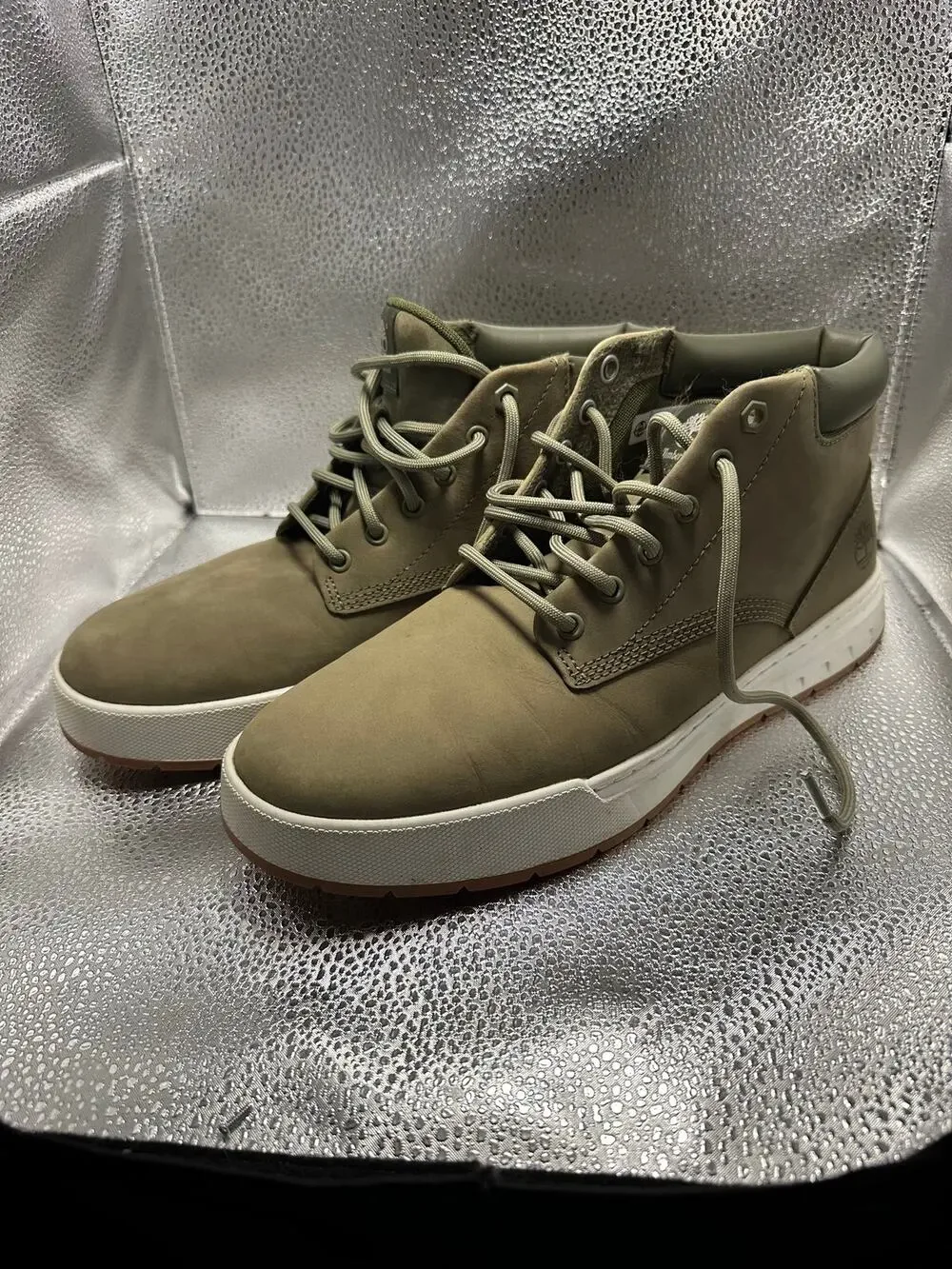 Timberland Maple Grove Mid Lace-Up Mens 8.5 Green Nubuck Chukka Boots